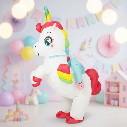 kids ride on inflatable costume unicorn - lifestyle