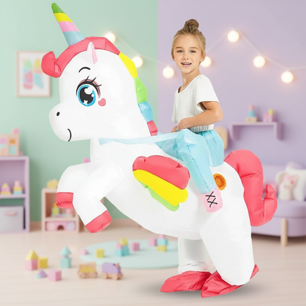 kids ride on unicorn rider costume - lifestyle
