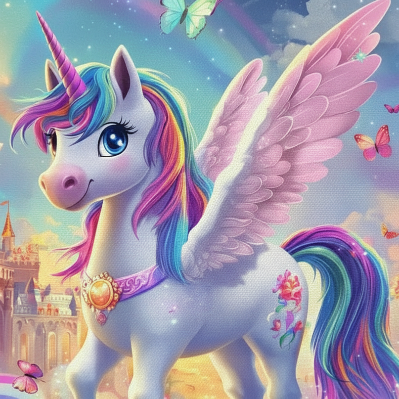 kids unicorn backpack - detail