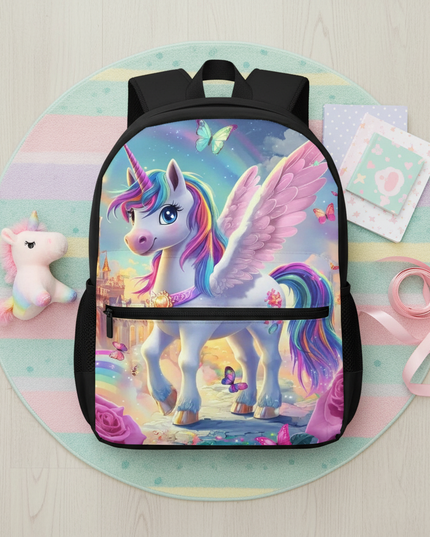 kids unicorn backpack - flat-lay