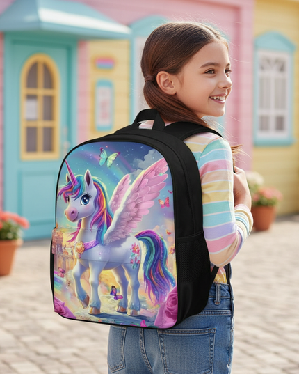 kids unicorn backpack - in-use