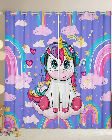 kids unicorn curtains - lifestyle