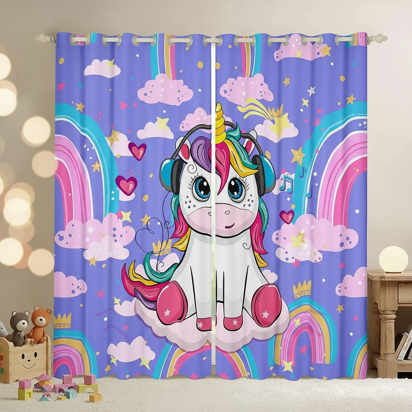 kids unicorn curtains - lifestyle