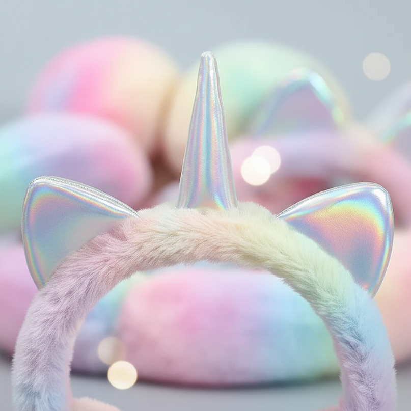 kids unicorn earmuffs - detail