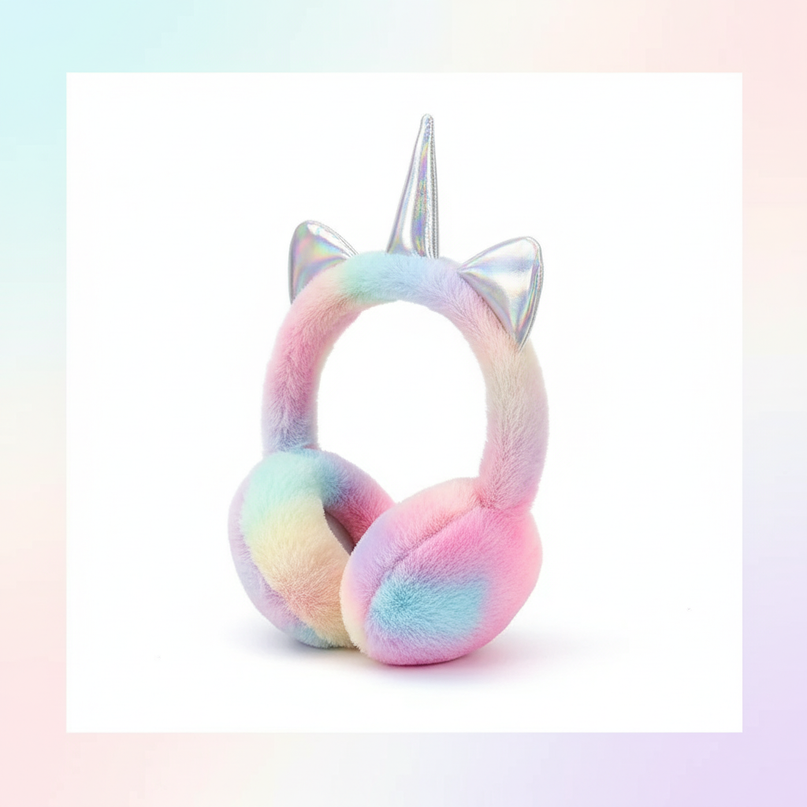 kids unicorn earmuffs - white-bg
