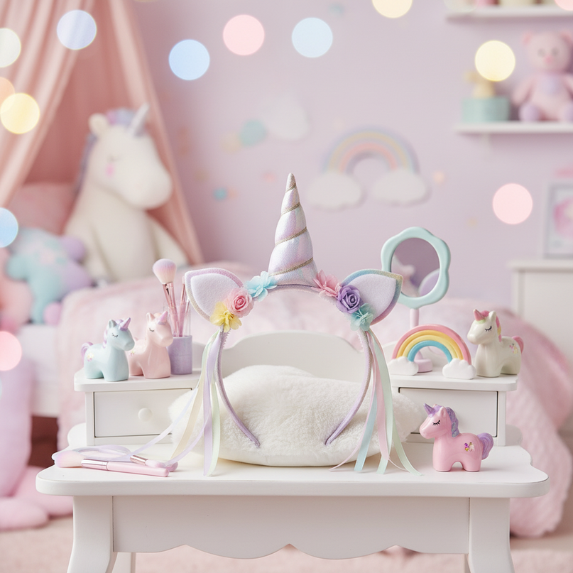 kids unicorn headband party set - lifestyle