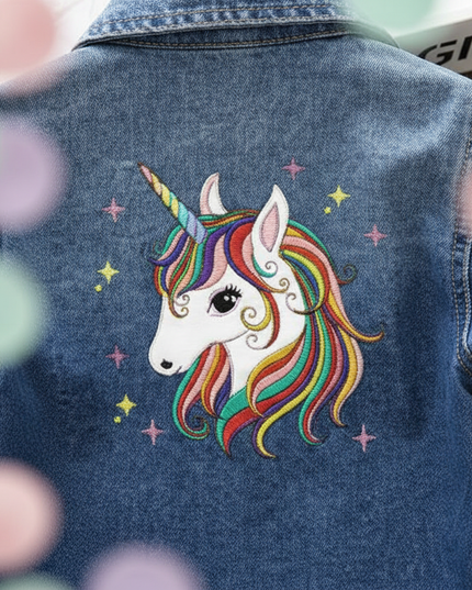 kids unicorn jacket - detail