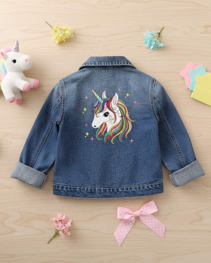 kids unicorn jacket - flat-lay