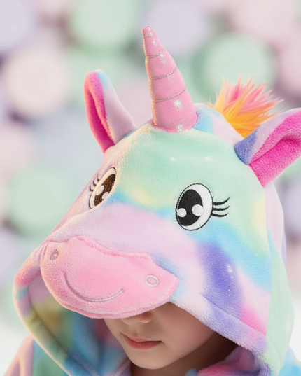 kids unicorn robe - detail