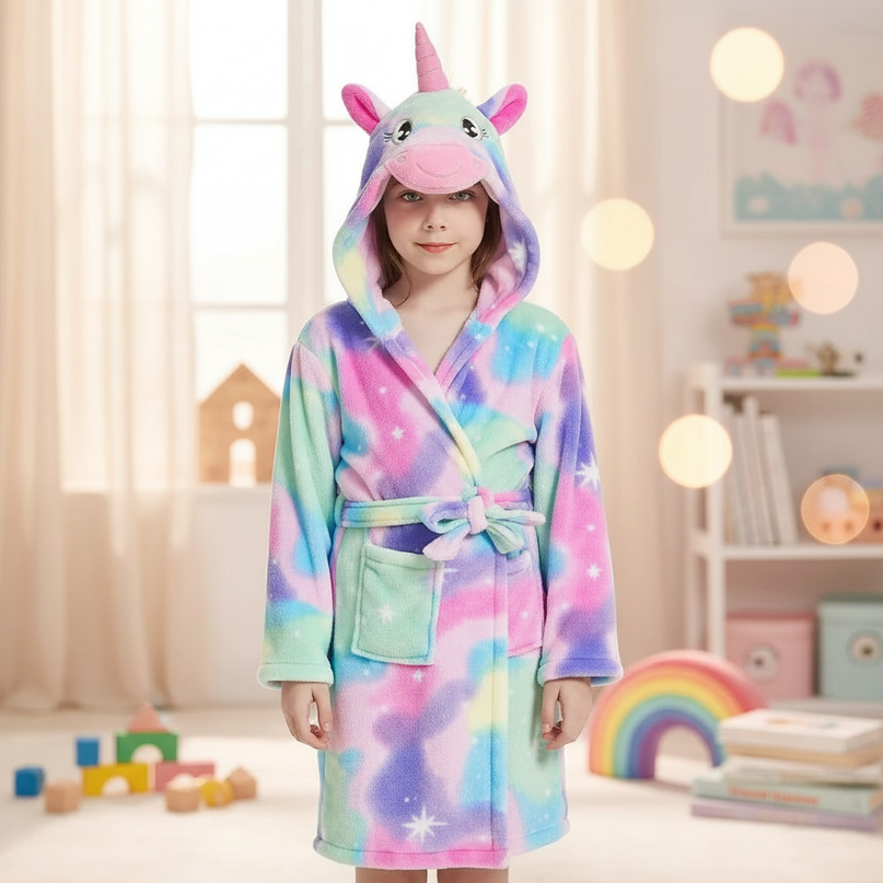 kids unicorn robe - lifestyle