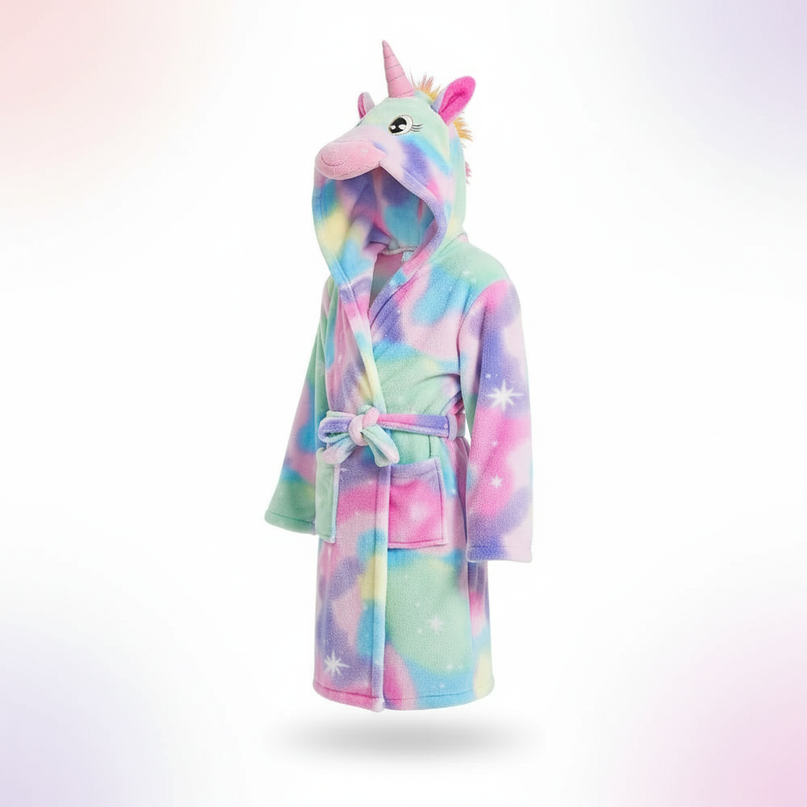 kids unicorn robe - white-bg