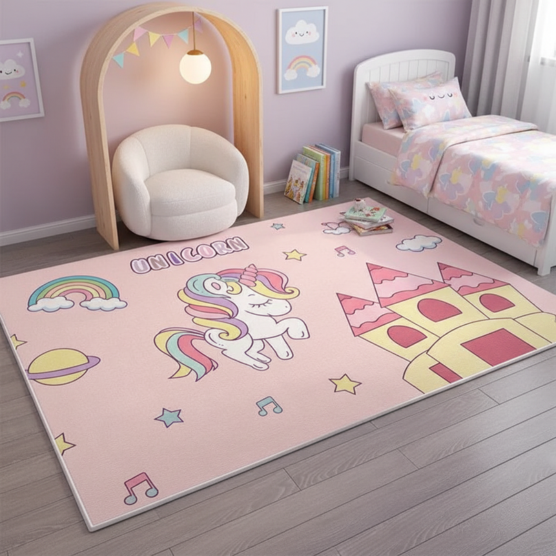 kids unicorn rug - lifestyle