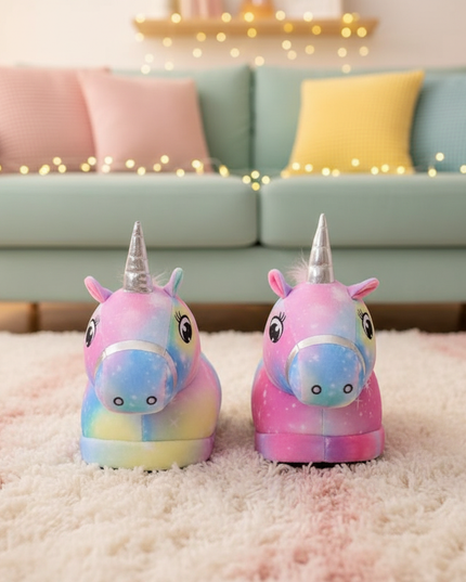 kids unicorn slippers led - lifestyle