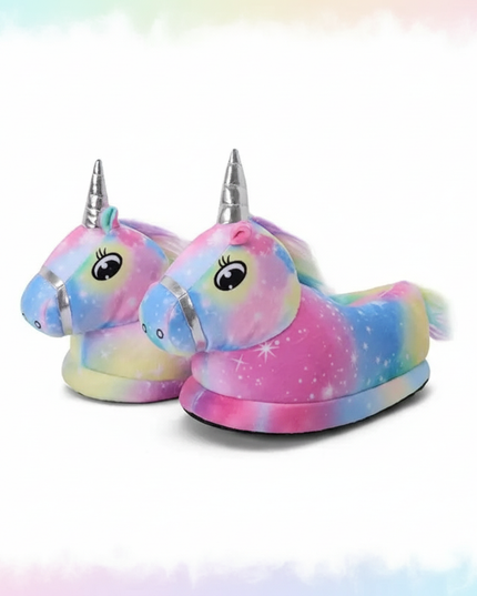 kids unicorn slippers led - white-bg