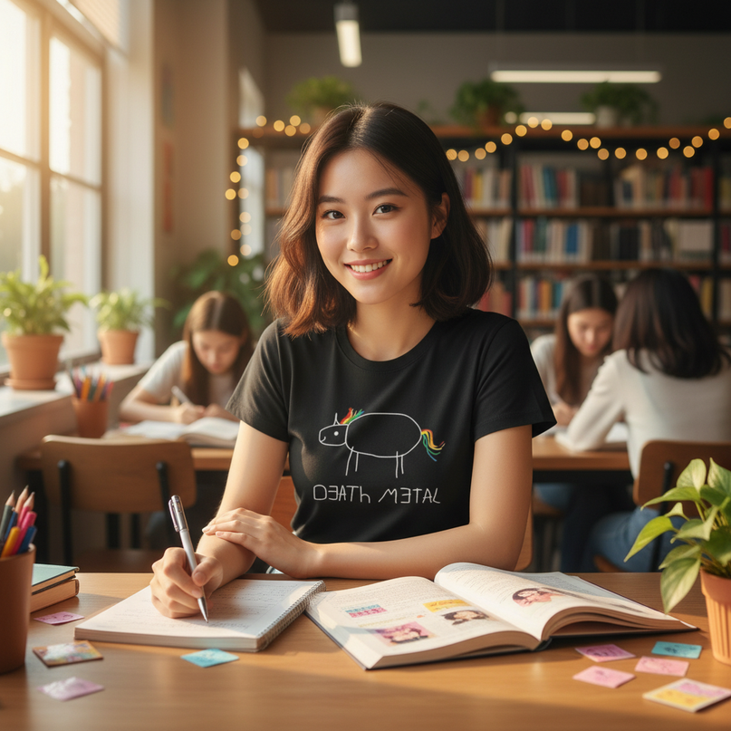 kindergarten unicorn shirt - in-use