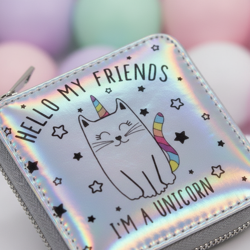 kitty unicorn wallet - detail