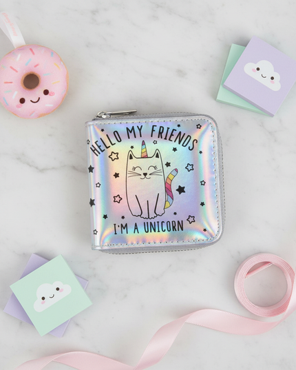 kitty unicorn wallet - flat-lay