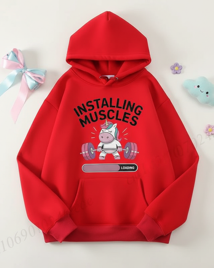 ladies unicorn hoodie - flat-lay