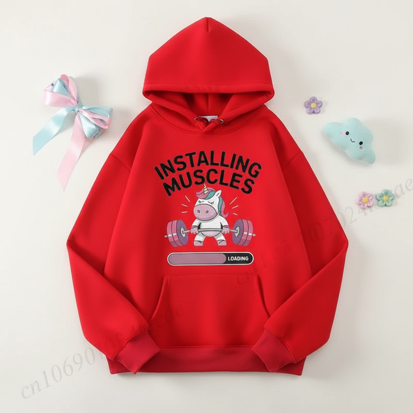 ladies unicorn hoodie - flat-lay