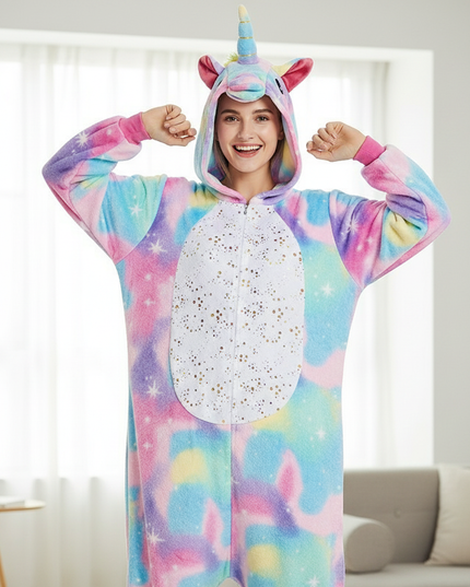 ladies unicorn onesie - in-use