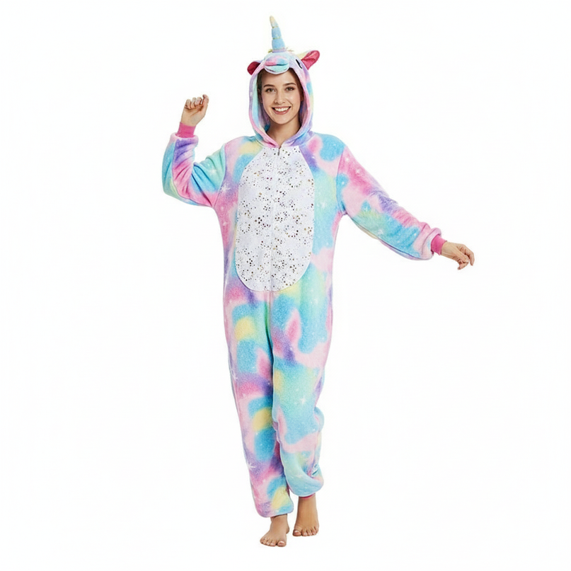 ladies unicorn onesie - white-bg