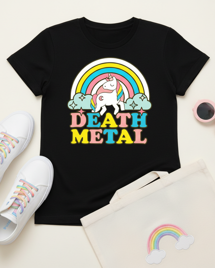 ladies unicorn shirt - flat-lay