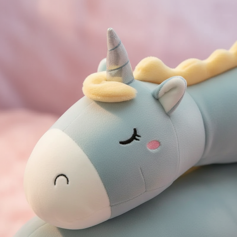 large plush stuffed animal unicorn - detail