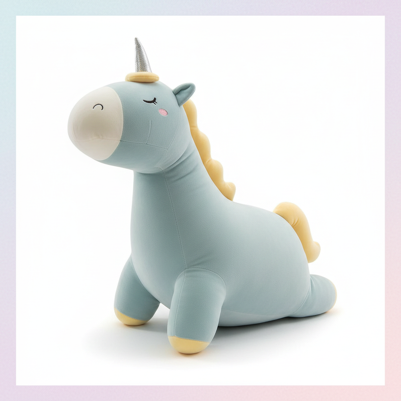 large plush stuffed animal unicorn - white-bg