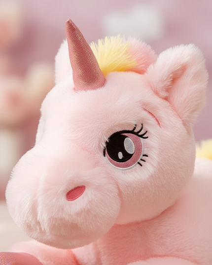 large rainbow unicorn plush doll - detail