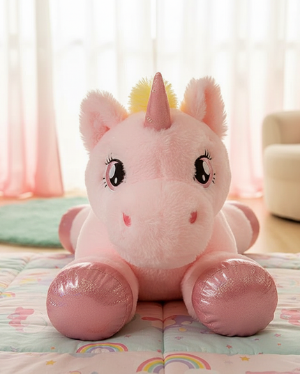 large rainbow unicorn plush doll - lifestyle