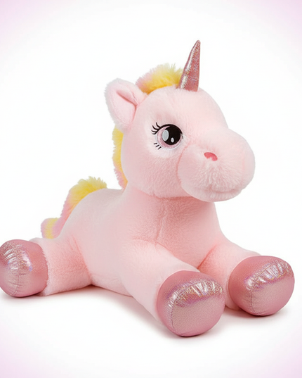 large rainbow unicorn plush doll - white-bg