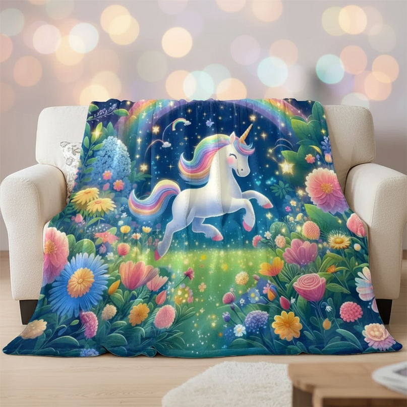 large unicorn blanket - lifestyle