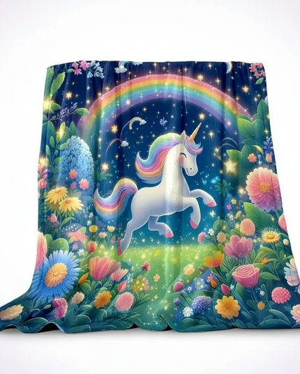 large unicorn blanket - white-bg
