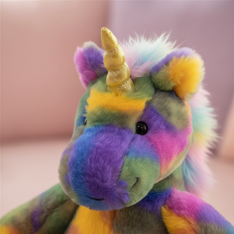large unicorn plush stuffed animal - detail
