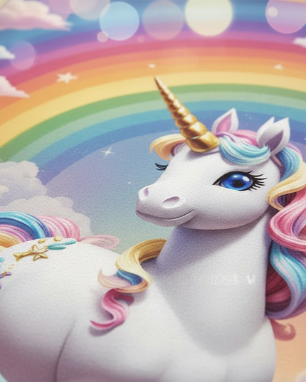 large unicorn rug - detail