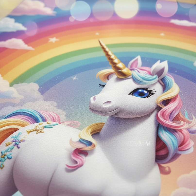 large unicorn rug - detail