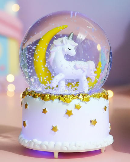 large unicorn snow globe - lifestyle