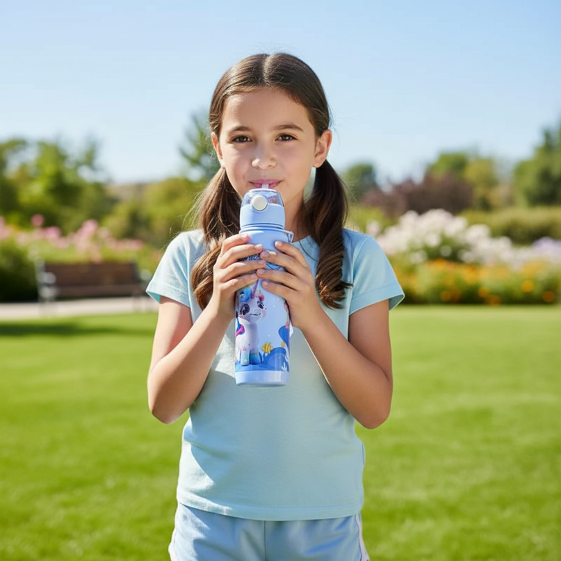 large unicorn water bottle - in-use
