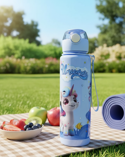 large unicorn water bottle - lifestyle