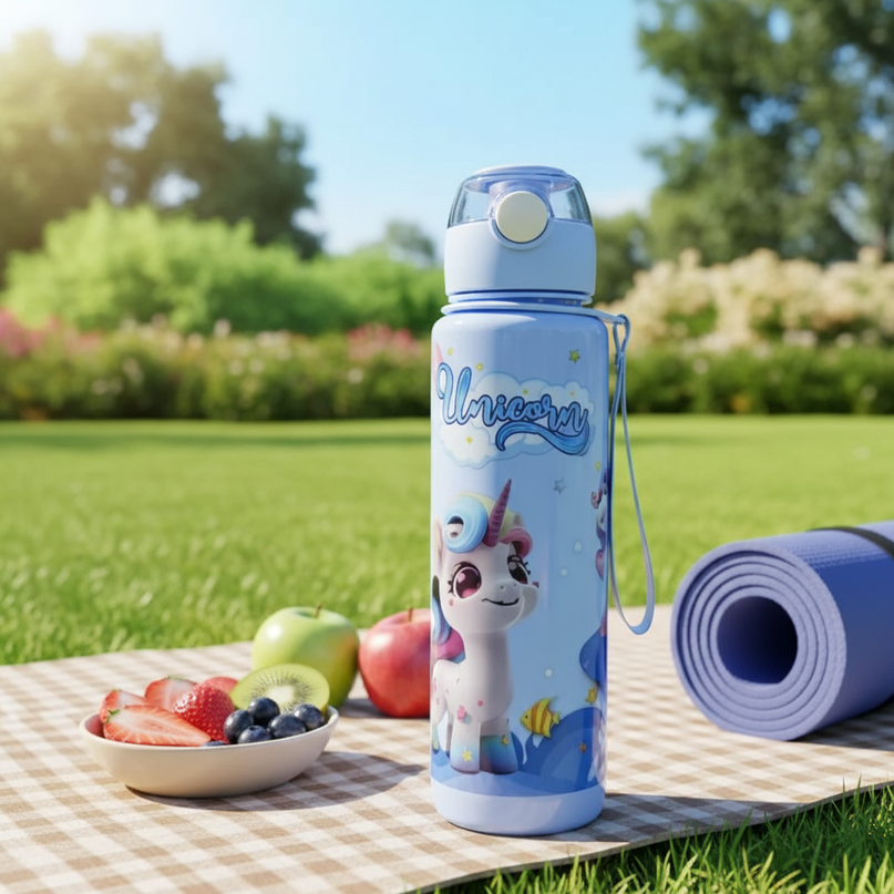 large unicorn water bottle - lifestyle