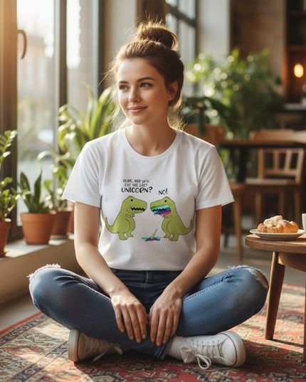 last unicorn dinosaur shirt - in-use