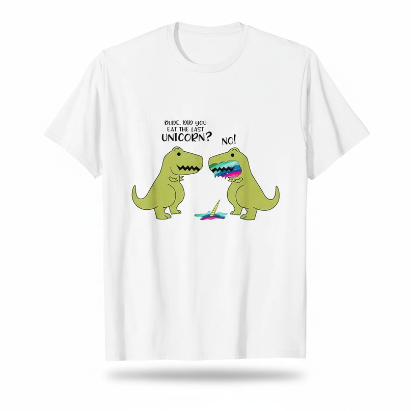 last unicorn dinosaur shirt - white-bg