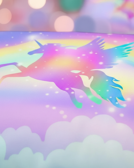 lavender pegasus silhouette bedding - detail
