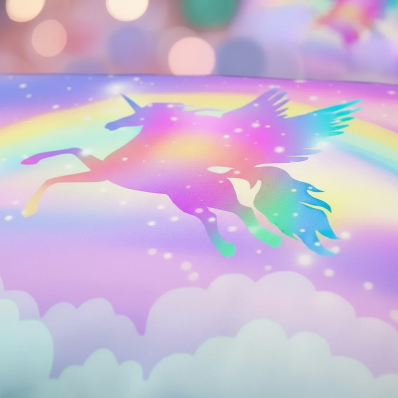 lavender pegasus silhouette bedding - detail