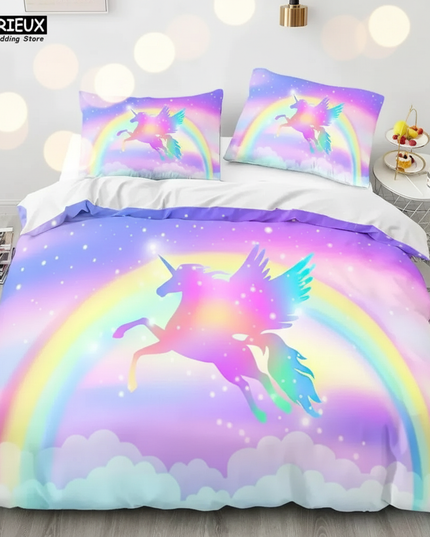 lavender pegasus silhouette bedding - lifestyle