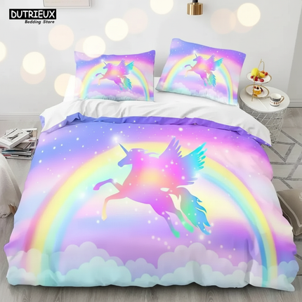 lavender pegasus silhouette bedding - lifestyle