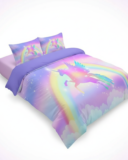 lavender pegasus silhouette bedding - white-bg