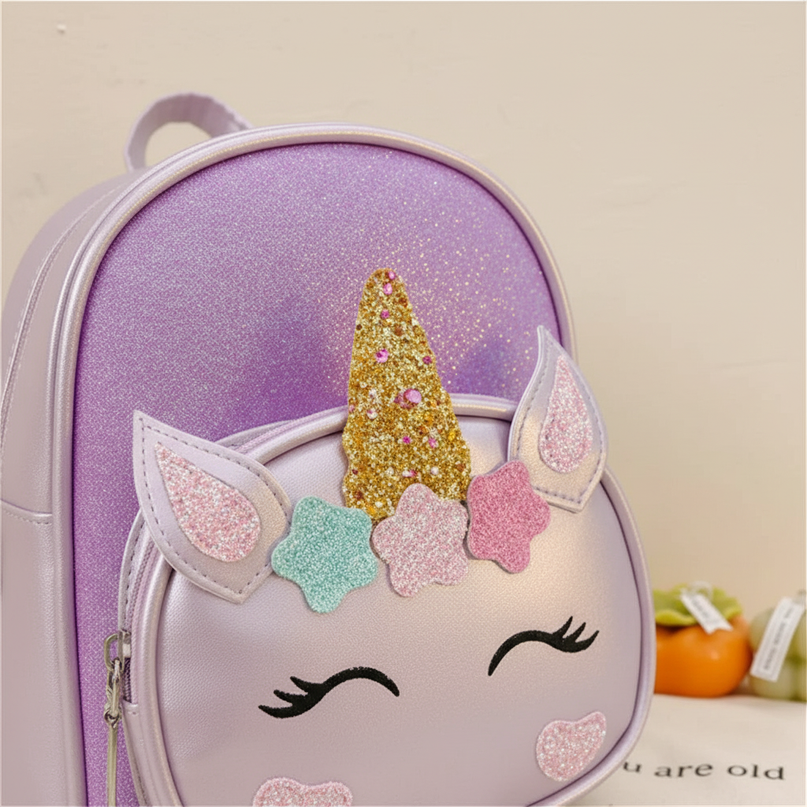 lavender unicorn backpack custom - detail
