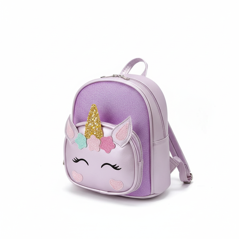 lavender unicorn backpack custom - white-bg