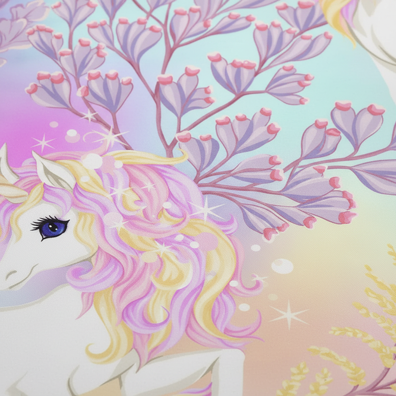 lavender unicorn bedding - detail